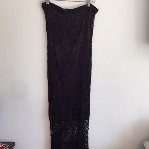 Chico’s black beaded maxi skirt